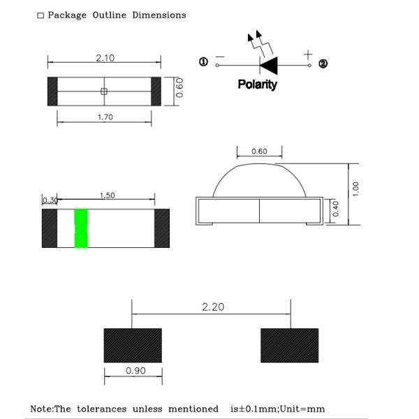 Red light 0802 0805 Side View SMD LED Diode High Brightness For Backlight