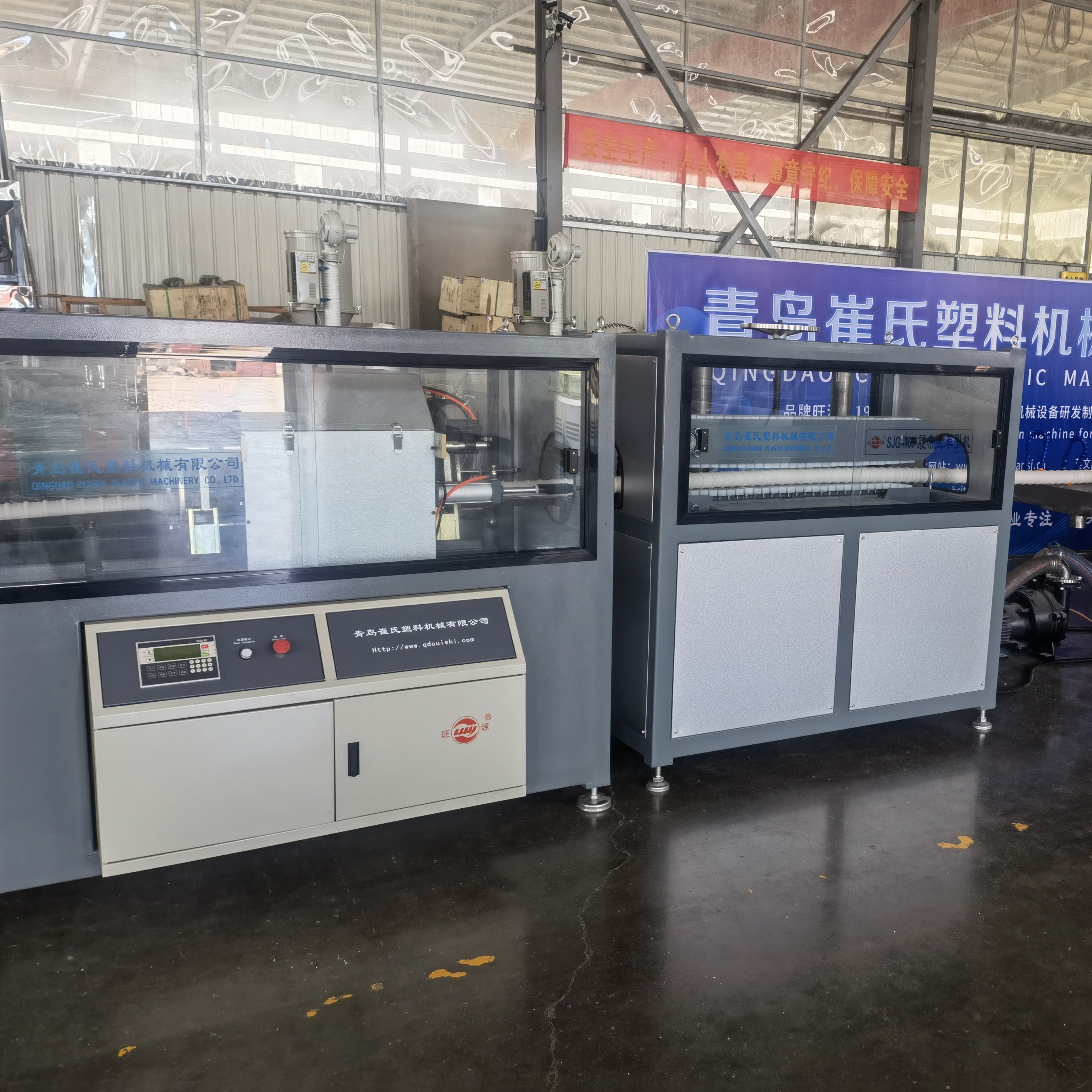 Automatic PE Prestressed Spiral Pipe Making Machine HDPE Large Diameter Winding Pipe Extrusion Line