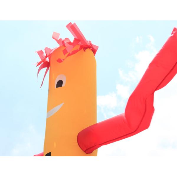 Customized Inflatable Advertising Signs Air Dancer Yellow 2 - 6m Digital Printing