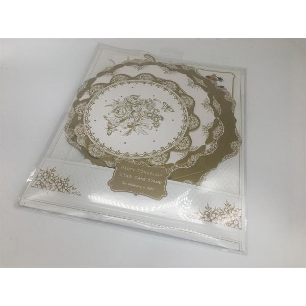 Party DIY Round Display Stand / Foldable Three - Layer Paper Cardboard Cake Stand