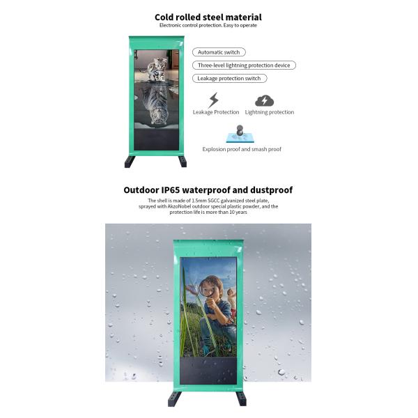 Customized IPS Screen Outdoor Digital Totem 65 Inch High Brightness