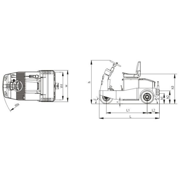 Full AC System Electric Tow Tractor 2 Ton High Range Steering Design