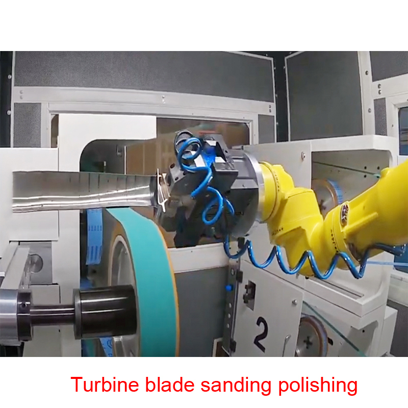 Turnkey Robotic Polishing Machine Automatic Metal Buffing Grinding Line with Loading and Unloading for engine blade