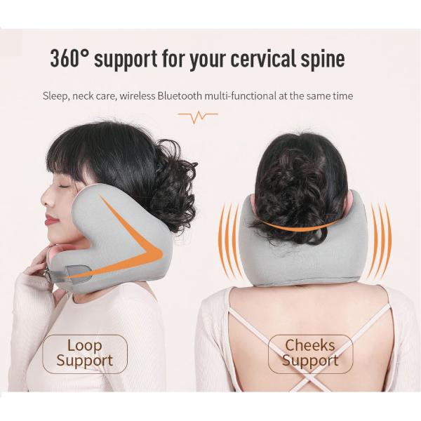 U-Shape JOURM Memory Foam Pillows Multi-functional Bluetooth Travel Pillow for Airplane/Office