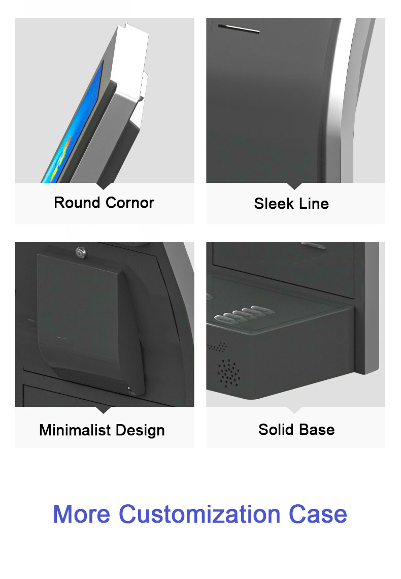 MJK Electronic Indoor Queue Management System Touch Kiosk with Ticket Dispenser for Bank Equipment