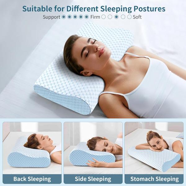 Customized Cooling Memory Foam Bed Pillow for Side Back Stomach Sleepers Comfortable