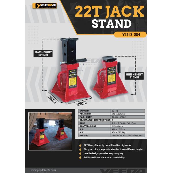Truck 22T Jack Stand Heavy Duty Stable Support
