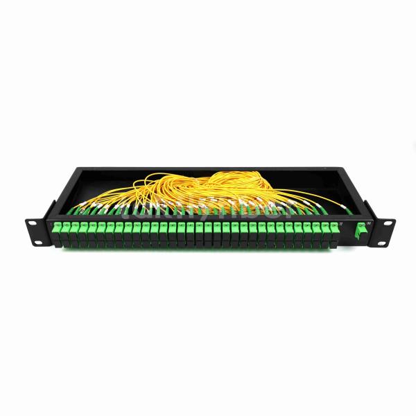 CATV 1x64 Rack Mount PLC Splitter Single Mode G657A With SCAPC Pigtail