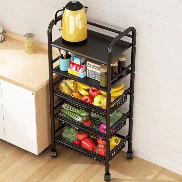Square Vegetable Fruit 3/4/5 Layers Rotating Shelf Multi-function Kitchen Storage Rack