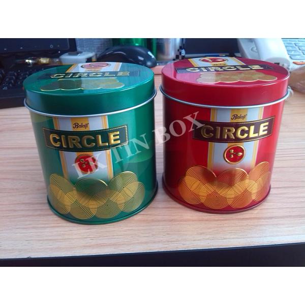 Empty Decorative Custom Gift Round Tin Box With Printing And Embossing