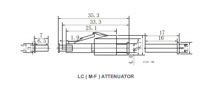 LC Fixed Attenuator – Plug Type, High Repeatability, Polarization Insensitive, Customizable Attenuation Values