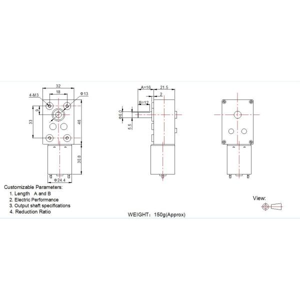 High Quality high torque 6v 12v dc worm gear motor with self-lock function for light product