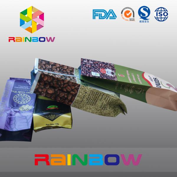 Custom Shiny Back Seal Plastic Pouches Packaging for Coffee / Coffee Bean