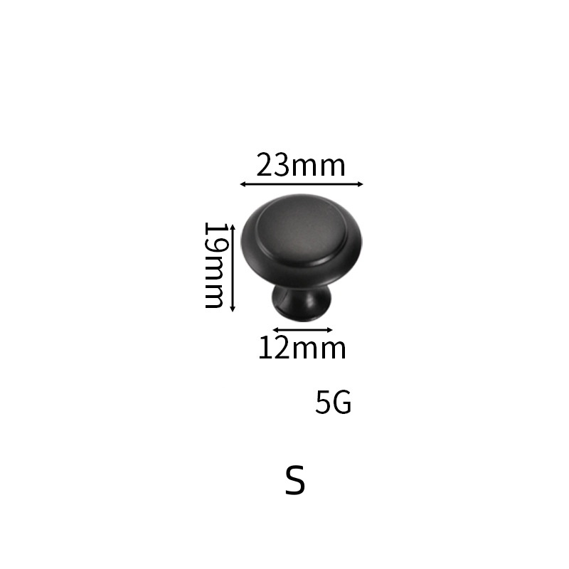 Modern Silver Black Drawer Handle and Knob Plating Round Cabinet Knobs for Furniture