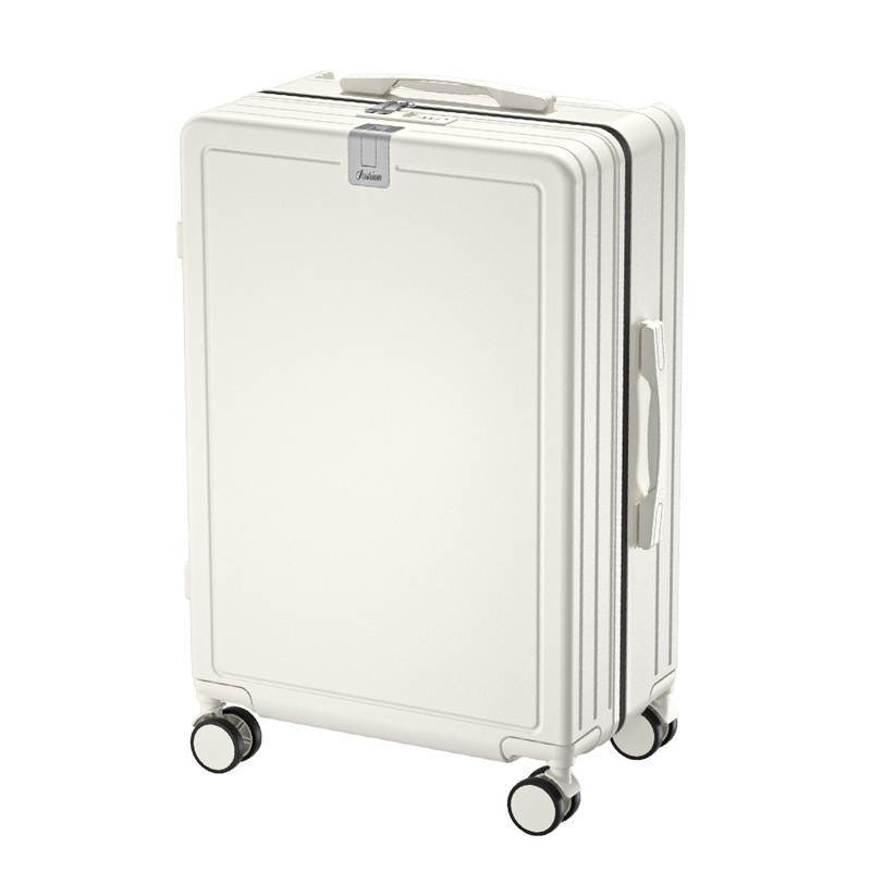 White hard shell travel suitcase