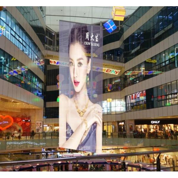 P3.91 Transparent Led Wall Display Screen Simple Installation For Window Advertising