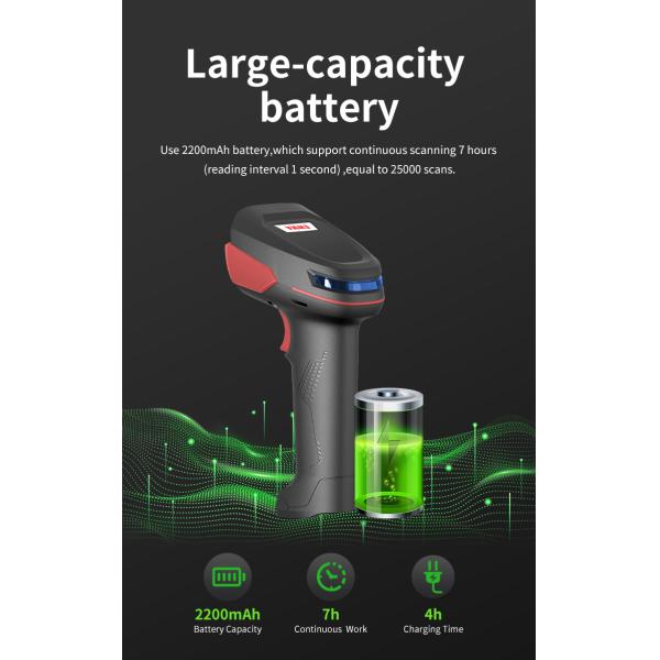 LUCKYDOOR 1D 2D Code Reader Wireless2.4G+ BT Barcode Scanner for Supermarket Payment NEW STOCK