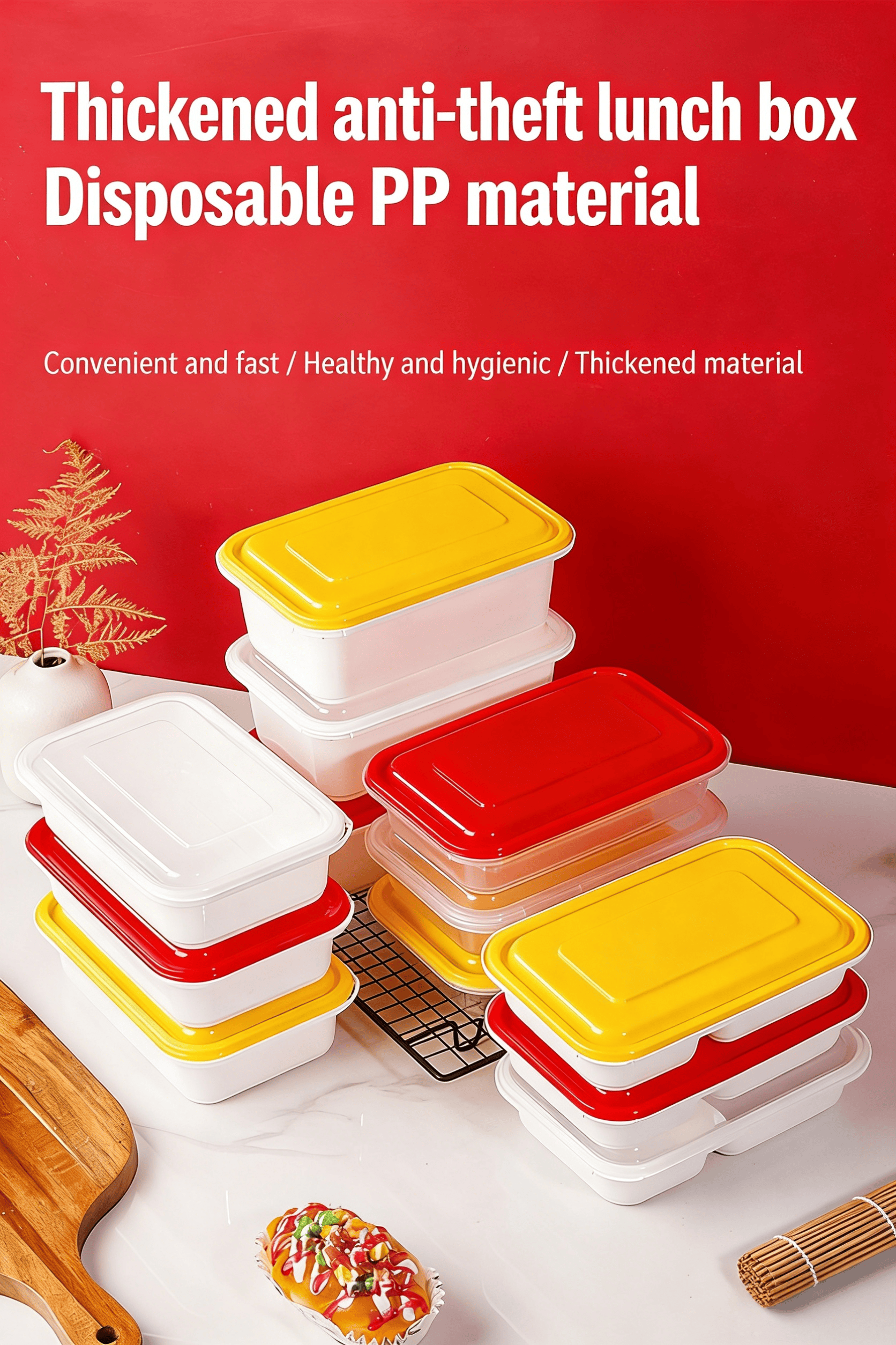 rectangular plastic food container with lid takeaway food container meal prep food container food storage container