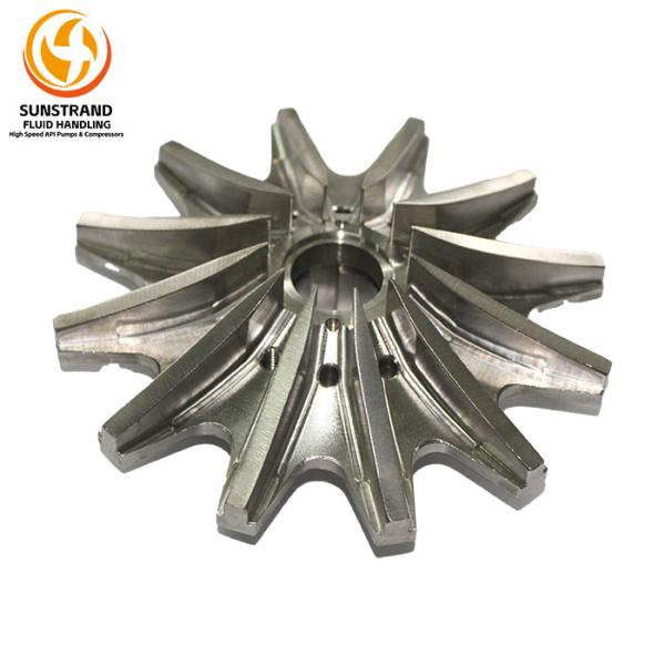 Impeller component showing manufacturing details and finish
