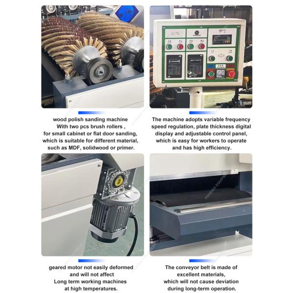 Woodworking Automatic Lifting Conveying Table Drum Sander Machine with Frequency Control