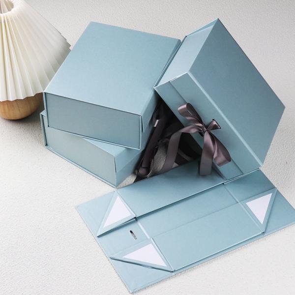 Recycled Paper Ribbon Tie Magnetic Gift Boxes With Matte Finish Packaging Boxes