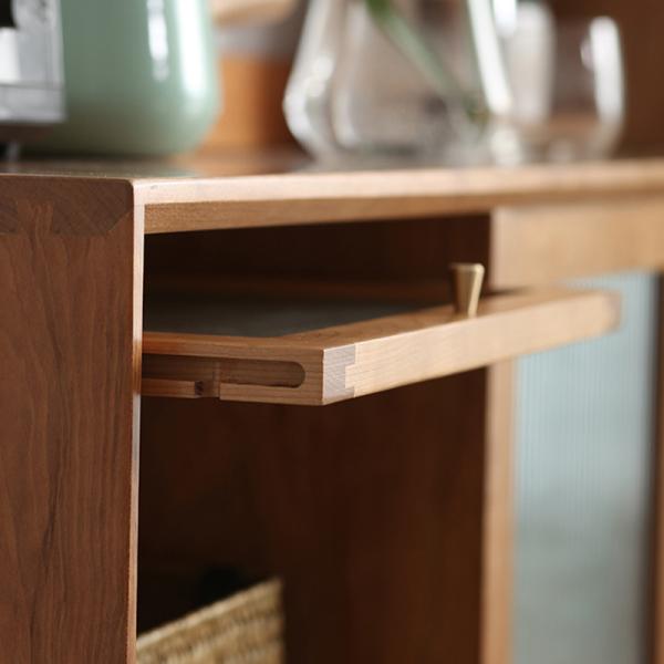 Buffet Kitchen Cabinet with Storage Cube, Solid Wood Side Cupboard Standing Drawer for