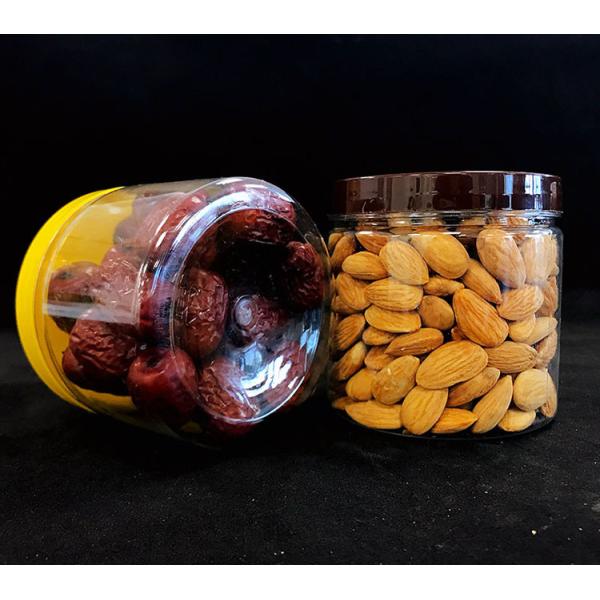Transparent Round Bottom Plastic Jars with Pressure Sensitive Lids (3oz-8oz)