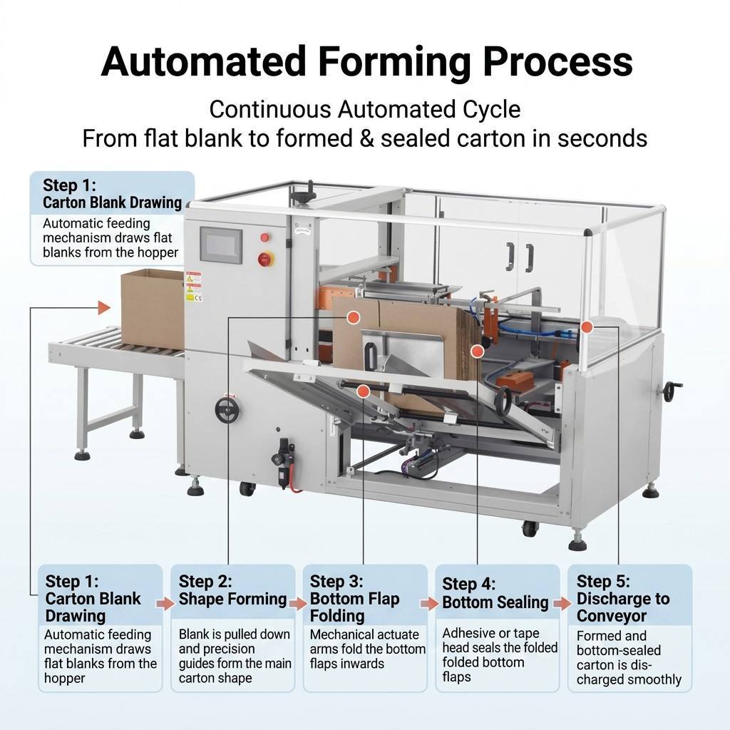 Completed carton discharge conveyor