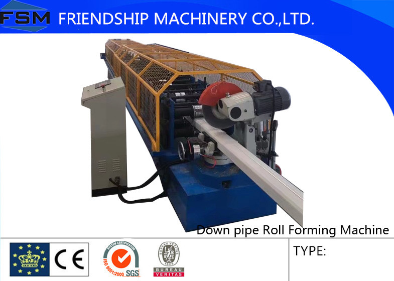 Aluminum Coil Downspout Pipe Roll Forming Machine With Decoiler