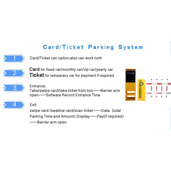 RFID And Barcode Ticket Vehicle Access Control Auto Payment Car Parking System