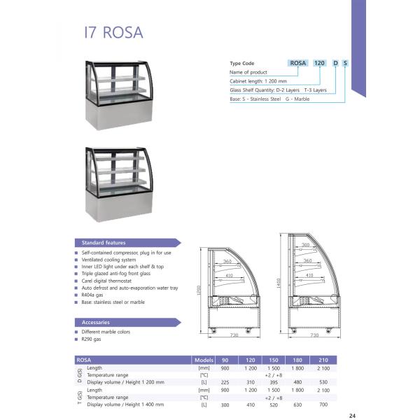 Electronic Digital Bakery Display Refrigerator With Secop Compressor 1500mm