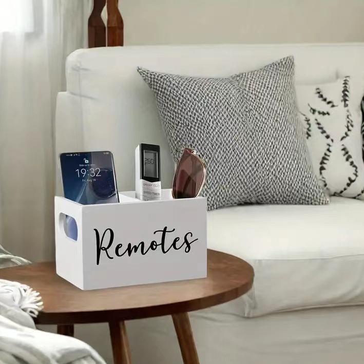 Solid Wood Living Room Storage Box Portable Divided Rectangle Clutter Arrangement for Remote Control Tea Bag & Coffee Storage