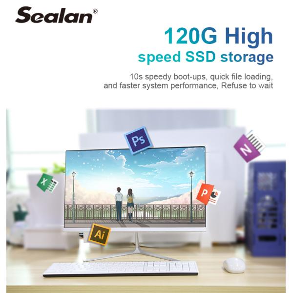 23.8 Inch HD Screen Monoblock AIO Desktop Computer I3 I5 I7 optional