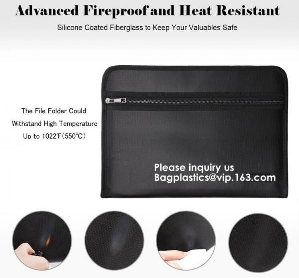Non-Itchy silicone coated fireproof waterproof bag with zipper 15 x 11 inch,Defender fireproof and water resistant