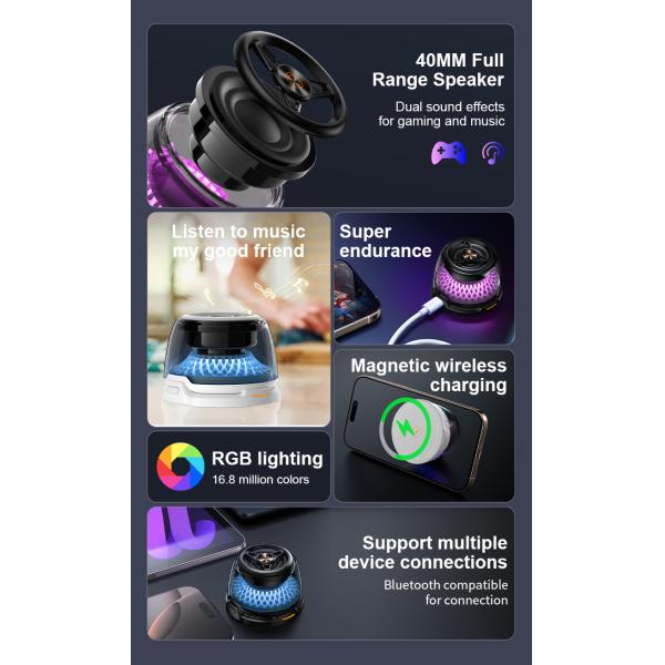 Multifunction Wireless Charger Working Frequency 100-205KHZ Fidget Spinner Light and ABS Inside