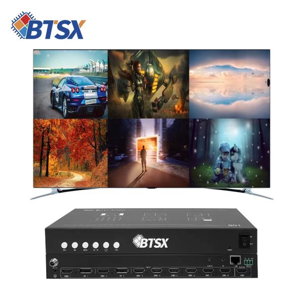 4K60 Resolution Adaptive Video Splitter 8 Inputs 1 Output Multi-viewer Professional Grade CCTV Monitoring Picture Synthesizer