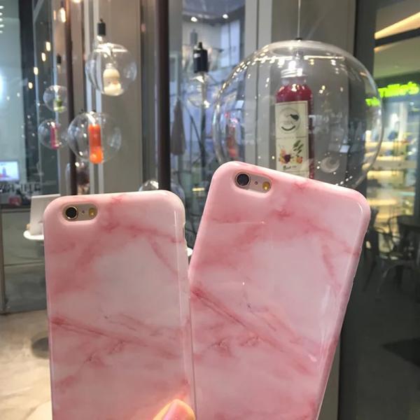 Soft TPU IMD Process Smooth Marble Grain Cell Phone Case Cover For iPhone 7 6s Plus