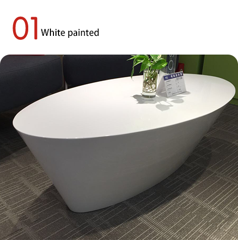 White Glossy Painted Coffee Table With Unique Texture, Coffee Table, Reception Area, Coffee Table, Sofa