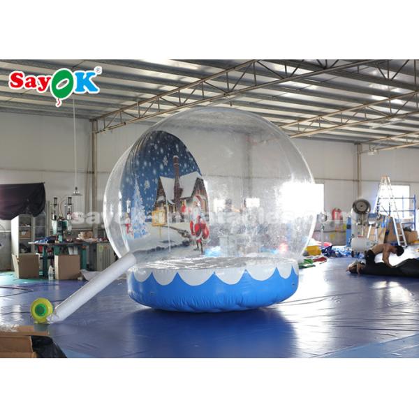 Durable Inflatable Holiday Decorations , 3m Inflatable Snow Globe Transparent Bubble Tent With Printed Background