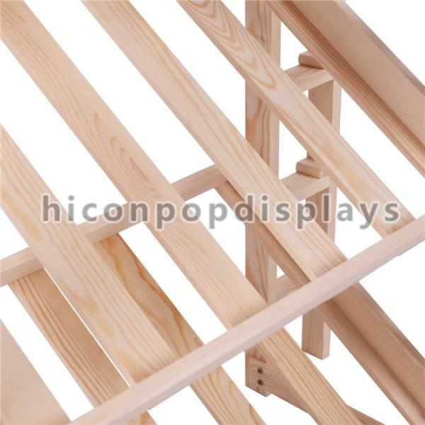 Movable Solid Wooden Wine Display Stand Wine Shelf 4 Layer Sturdy / Durable