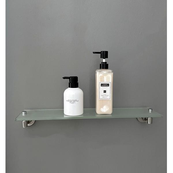 Rectangular Floating Glass Shelves Rustproof Wall Mounted Stainless Steel Shampoo Rack