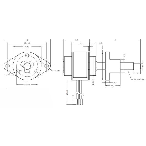VSM25C-48S External Drive Long Lead Screw Permanent Magnet Linear Stepper Motor 25mm Diameter