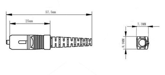 Fiber Optic connector SC pc/upc singlemode simplex 2.0mm RohS material blue housing