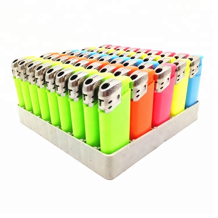 Solid Colors DY-068 Electric Gas Lighter With Labels