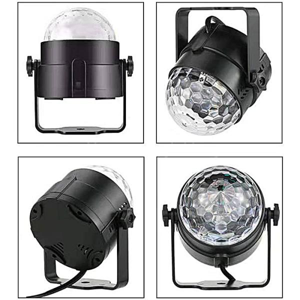 USB Interface Remote Controller LED Crystal Car Small Magic Ball Light Colorful Rotating Stage Effect Lights