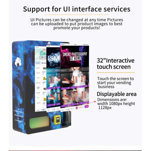 Interactive Wall Mount Touch Screen Smart Hotel Vending Machine Cashless Payment System Coin Credit Card Token QR Code SDK