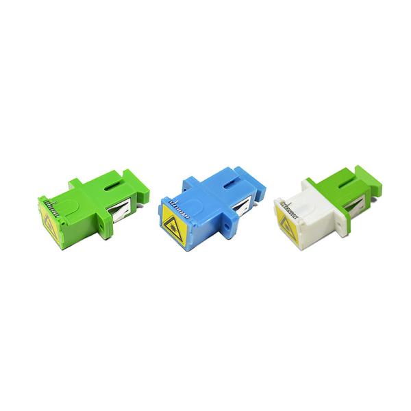Quad LC APC Shutter Fiber Optic Adapter CATV Without Flange Laser Protection