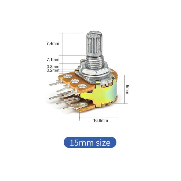 Taper Right Angle Rotary Potentiometer WH148 Linear Potentiometer B500K