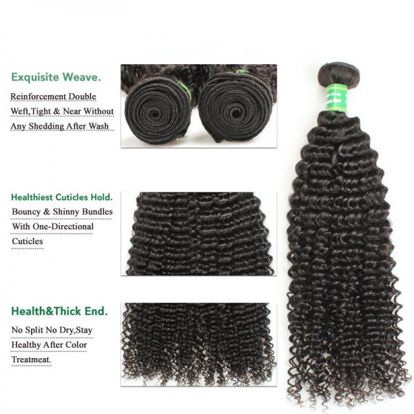 Easy to dye real mink virgin brazilian hair bundles, Curly malaysian hair weft
