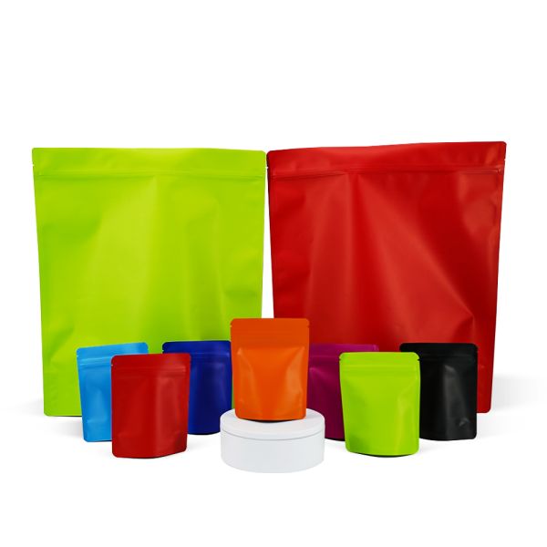 Customized Thickness Food Packaging Mylar Bag Ziplock Pouch Single Color Printing Plastic Packaging Bag Stand Up Pouch